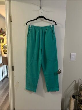 Vintage Teal Straight Leg Pull-On Pants 14 from Blair